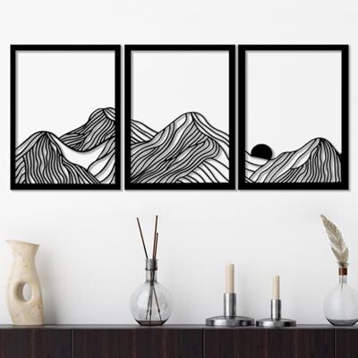 Wallity Hanah Home Stylish Black Decorative Metal Wall Accessory (3 stycken), 38 x 49 cm 100% metall, 1,5 mm tjocklek Easy Wall Mounting, perfekt för modern inredning Wallity Hanah Home Stylish Black Decorative Metal Wall Accessory (3 stycken), 38 x 49 cm 100% metall, 1,5 mm tjocklek Easy Wall Mounting, perfekt för modern inredning