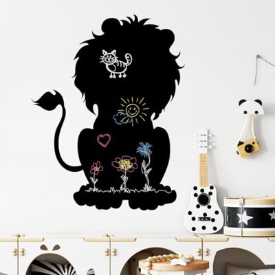 Ambiance Sticker Svart skiffer – självhäftande väggklistermärken – lejon silhuett – H95 x B 75 cm Ambiance Sticker Svart skiffer – självhäftande väggklistermärken – lejon silhuett – H95 x B 75 cm
