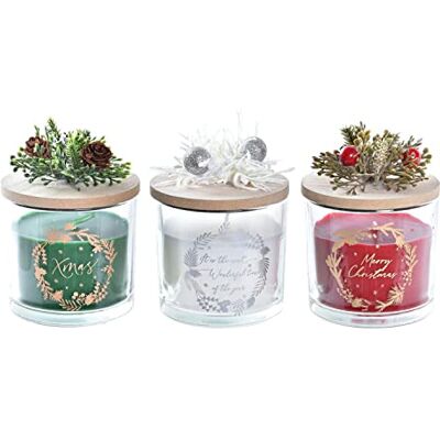 DKD HOME DECOR Cera Multicolor - Set med 3 jullyktor DKD HOME DECOR Cera Multicolor - Set med 3 jullyktor