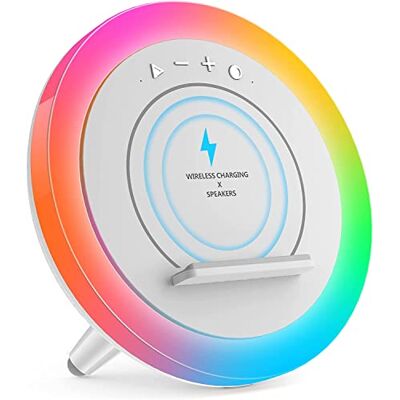 Skaaisont Bluetooth-högtalare ljus med trådlös laddare presenter för män kvinnor, födelsedagspresent (trådlös laddning 10 W) Skaaisont Bluetooth-högtalare ljus med trådlös laddare presenter för män kvinnor, födelsedagspresent (trådlös laddning 10 W)