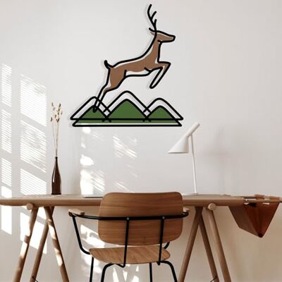 Wallity Snygg dekorativ metallväggtillbehör, 60 x 65 cm Hållbar 1,20 mm metall och 3 mm trä Perfekt för modern heminredning och unik väggkonst Wallity Snygg dekorativ metallväggtillbehör, 60 x 65 cm Hållbar 1,20 mm metall och 3 mm trä Perfekt för modern heminredning och unik väggkonst
