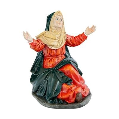 DRW Smärtsamt sittande jungfru figur av Handmålad harts 14 cm DRW Smärtsamt sittande jungfru figur av Handmålad harts 14 cm