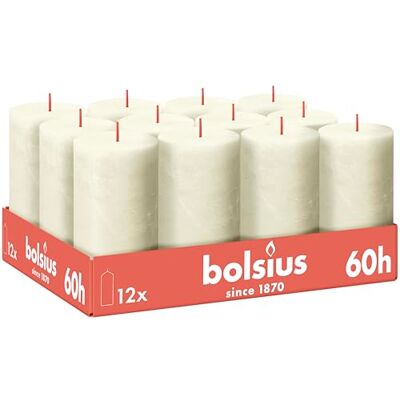 bolsius – rustik ljus – elfenben – 12 stycken – 13 cm – dekorativa ljus – innehåller naturligt växtvax – utan palmolja bolsius – rustik ljus – elfenben – 12 stycken – 13 cm – dekorativa ljus – innehåller naturligt växtvax – utan palmolja