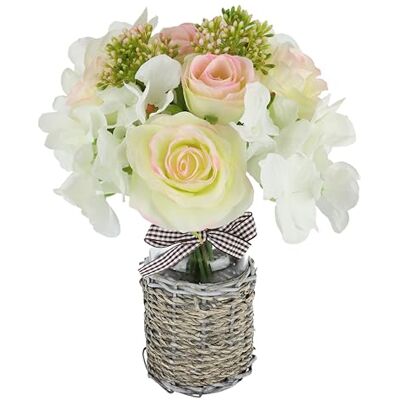 Flair Flower Rosenbukett med hortensior och utbildning i en vas 30 cm rosor konstgjorda blommor bordsdekoration mittstycke bord blommor oäkta dekorativa blommor konstgjorda bröllop blomblad bukett bukett Flair Flower Rosenbukett med hortensior och utbildning i en vas 30 cm rosor konstgjorda blommor bordsdekoration mittstycke bord blommor oäkta dekorativa blommor konstgjorda bröllop blomblad bukett bukett