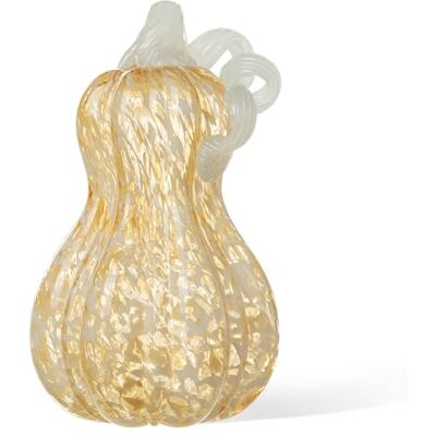 Glitzhome Handblåst glas pumpa 21,5 cm H höst bärnsten prickar glas kalebass bordsskiva heminredning Glitzhome Handblåst glas pumpa 21,5 cm H höst bärnsten prickar glas kalebass bordsskiva heminredning