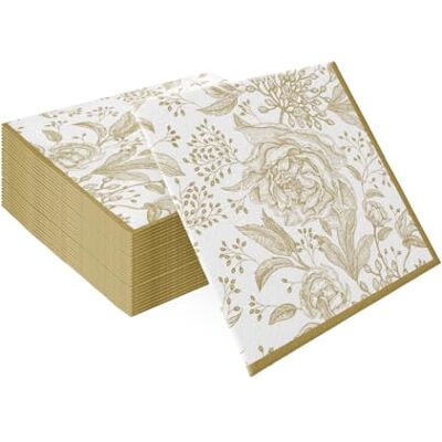 PAW Decor Collection PAW – servetter av Airlaid – tygliknande (40 x 40 cm) I 50 stycken I perfekt för bröllop, dop, nattvardsgång, födelsedag I tygservetter – guld, blad, blommor I färg: ROSE PEONIES PAW Decor Collection PAW – servetter av Airlaid – tygliknande (40 x 40 cm) I 50 stycken I perfekt för bröllop, dop, nattvardsgång, födelsedag I tygservetter – guld, blad, blommor I färg: ROSE PEONIES