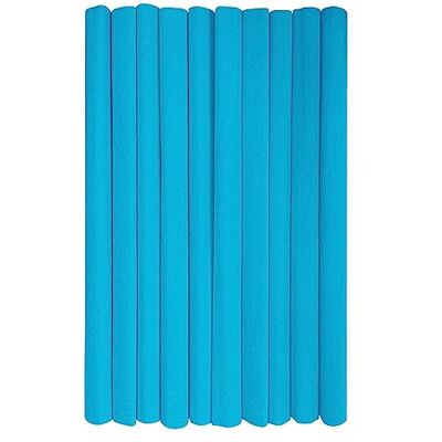 Interdruk – Crêpepapper Rullar för Barns DIY och Dekorationer Paket med 10 rullar (50 cm x 200 cm, 28 g/m2) – 20 azurblå Interdruk – Crêpepapper Rullar för Barns DIY och Dekorationer Paket med 10 rullar (50 cm x 200 cm, 28 g/m2) – 20 azurblå