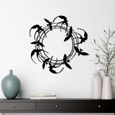 Wallity Hanah Home Stylish Black Decorative Metal Wall Accessory, 57 x 55 cm 100% metall, 1,5 mm tjock Easy Wall Mounting, perfekt för modern inredning Wallity Hanah Home Stylish Black Decorative Metal Wall Accessory, 57 x 55 cm 100% metall, 1,5 mm tjock Easy Wall Mounting, perfekt för modern inredning