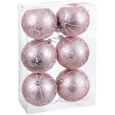 BigBuy Christmas Rosa plast julbollar 8 cm (6 enheter) BigBuy Christmas Rosa plast julbollar 8 cm (6 enheter)