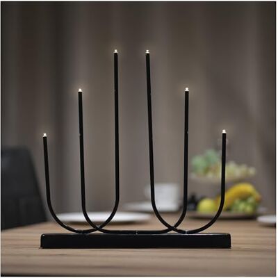 EMOS – LED-ljusstake med 6 LED-lampor – metallljushållare, varmt vitt ljus – 6/18 h timer, batteridriven 2 x AA – livslängd 10 000 timmar – inomhus – svart EMOS – LED-ljusstake med 6 LED-lampor – metallljushållare, varmt vitt ljus – 6/18 h timer, batteridriven 2 x AA – livslängd 10 000 timmar – inomhus – svart