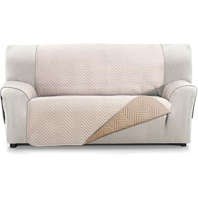 Martina Home Milano sofföverdrag 4-sits vändbart vadderat sofföverdrag XL linne/läder Martina Home Milano sofföverdrag 4-sits vändbart vadderat sofföverdrag XL linne/läder