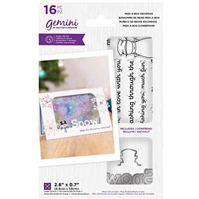 Crafter's Companion Gemini-klar akrylstämpel och metallform set-Peek-A-Boo snögubbe, silver, en storlek Crafter's Companion Gemini-klar akrylstämpel och metallform set-Peek-A-Boo snögubbe, silver, en storlek