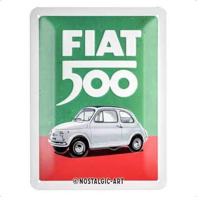 ART Plåtskylt i retrostil, Fiat 500 – Italian Colours – Presentidé för bilälskare, av metall, Deko vintagedesign, 15 x 20 cm ART Plåtskylt i retrostil, Fiat 500 – Italian Colours – Presentidé för bilälskare, av metall, Deko vintagedesign, 15 x 20 cm