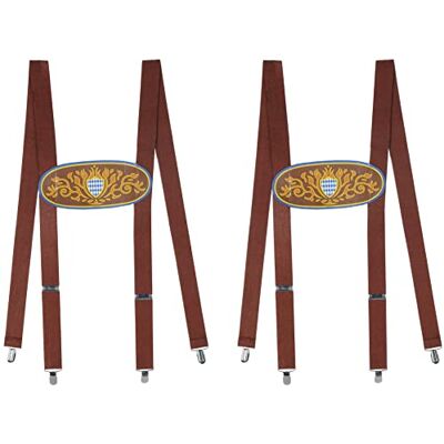 Beistle Herrhängslen, 2 stycken för Oktoberfest kostymtillbehör, brun/blå/guld/vit, en storlek (2-pack), Brun/blå/guld/vit, En Storlek Beistle Herrhängslen, 2 stycken för Oktoberfest kostymtillbehör, brun/blå/guld/vit, en storlek (2-pack), Brun/blå/guld/vit, En Storlek