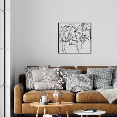 Wallity Snygg svart dekorativ metallväggtillbehör, 64 x 60 cm 100% metall, 1,2 mm tjocklek perfekt för modern heminredning och unik väggkonst Wallity Snygg svart dekorativ metallväggtillbehör, 64 x 60 cm 100% metall, 1,2 mm tjocklek perfekt för modern heminredning och unik väggkonst