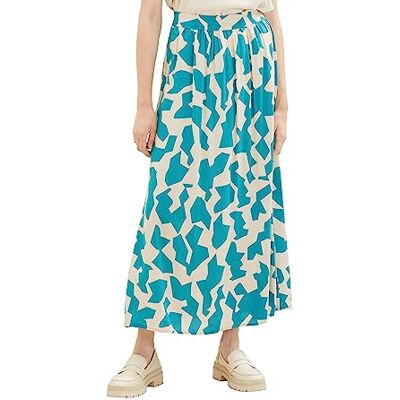 TOM TAILOR Dam 1037217 maxikjol, 32146 petrol stor abstrakt design, 46, 32146 – Petrol Big Abstract Design, 46 TOM TAILOR Dam 1037217 maxikjol, 32146 petrol stor abstrakt design, 46, 32146 – Petrol Big Abstract Design, 46