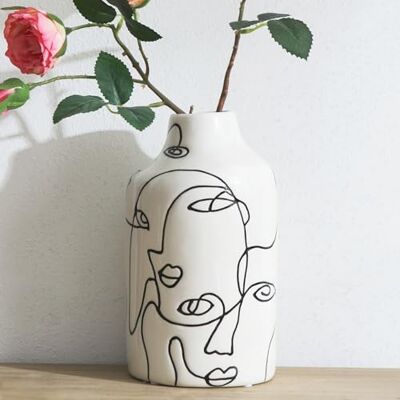Kimdio Keramisk vas för heminredning, abstrakt oregelbunden design blomvas, vardagsrumsdekor minimalistiska dekorativa vaser för Pampasgräs Kimdio Keramisk vas för heminredning, abstrakt oregelbunden design blomvas, vardagsrumsdekor minimalistiska dekorativa vaser för Pampasgräs