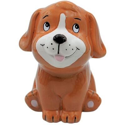 Dekohelden24 Sparfigur, spartier, sparbössa, sparfigur, spargris som bärnhardin, spargris, dekorativ hund med ekonomifunktion av keramik i brun, L/B/H 12 x 17 cm. Dekohelden24 Sparfigur, spartier, sparbössa, sparfigur, spargris som bärnhardin, spargris, dekorativ hund med ekonomifunktion av keramik i brun, L/B/H 12 x 17 cm.