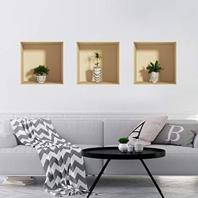 Ambiance Sticker Klistermärke 3D-effekt Väggklistermärken små palmer – Tapet dekoration optisk illusion rum och vardagsrum 30 x 90 cm Ambiance Sticker Klistermärke 3D-effekt Väggklistermärken små palmer – Tapet dekoration optisk illusion rum och vardagsrum 30 x 90 cm