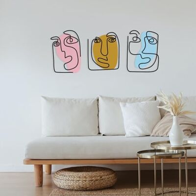 Wallity Snygg dekorativ metallväggtillbehör, 121 x 48 cm Hållbar 1,20 mm metall och 3 mm trä Perfekt för modern heminredning och unik väggkonst Wallity Snygg dekorativ metallväggtillbehör, 121 x 48 cm Hållbar 1,20 mm metall och 3 mm trä Perfekt för modern heminredning och unik väggkonst