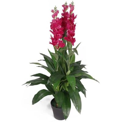 Leaf -7076 90 cm konstgjord cymbidium orkidéväxt extra stor svart plastkruka, mörkrosa Leaf -7076 90 cm konstgjord cymbidium orkidéväxt extra stor svart plastkruka, mörkrosa