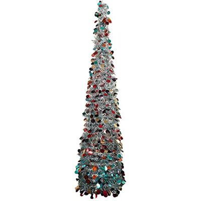 WOKEISE 1,5 m silver pop up alla hjärtans dag träd julgran, färg konstgjord penna glitter julgranar för heminredning inomhus högtid fest, WOKEISE 1,5 m silver pop up alla hjärtans dag träd julgran, färg konstgjord penna glitter julgranar för heminredning inomhus högtid fest,