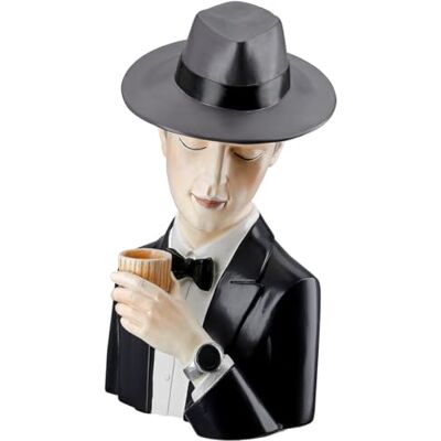 Casablanca modernes Design Casablanca Figur gentleman med whiskyglas – poly, grå/svart, glänsande, H 26 cm B 16 cm T14,5 cm – dekoration, samlarobjekt, present, konstverk Casablanca modernes Design Casablanca Figur gentleman med whiskyglas – poly, grå/svart, glänsande, H 26 cm B 16 cm T14,5 cm – dekoration, samlarobjekt, present, konstverk