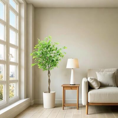 Zstar Konstgjort Ficus-träd, 160 cm, stort konstgjort ficus-träd i kruka, stora konstgjorda växter med realistisk textur, konstgjord växt för foajé, vardagsrum, sovrum, dekoration Zstar Konstgjort Ficus-träd, 160 cm, stort konstgjort ficus-träd i kruka, stora konstgjorda växter med realistisk textur, konstgjord växt för foajé, vardagsrum, sovrum, dekoration