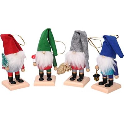 Vacchetti Giuseppe Förpackning 4 blandade tomter för träd- och bordsdekorationer 12 cm höga Vacchetti Giuseppe Förpackning 4 blandade tomter för träd- och bordsdekorationer 12 cm höga