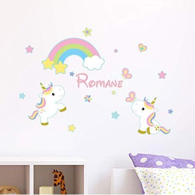 Ambiance Sticker Personligt förnamn klistermärken Personligt namnklistermärke väggdekoration för barnrum 2 ark 25 x 25 cm och 40 x 25 cm flerfärgad Ambiance Sticker Personligt förnamn klistermärken Personligt namnklistermärke väggdekoration för barnrum 2 ark 25 x 25 cm och 40 x 25 cm flerfärgad