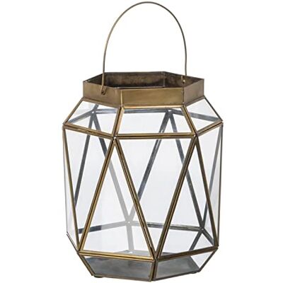 BigBuy Home Lykta 23 x 23 x 27 cm Ljusstake Glas Guld Metall BigBuy Home Lykta 23 x 23 x 27 cm Ljusstake Glas Guld Metall