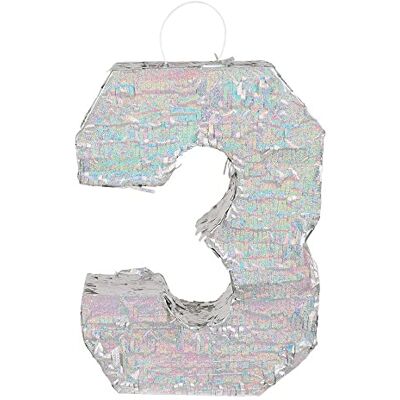 Boland Sifferkrinata, storlek 40 x 28 x 8 cm, holografiska siffror, silver, årsdag, födelsedag, dekoration, festspel Boland Sifferkrinata, storlek 40 x 28 x 8 cm, holografiska siffror, silver, årsdag, födelsedag, dekoration, festspel