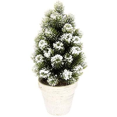 Flair Flower Konstgjord mini gran med snö i kruka av keramik begonia konstsnö julgran konst konstgran liten julgran juldekoration, grön/vit, 13 x 13 x 27 cm Flair Flower Konstgjord mini gran med snö i kruka av keramik begonia konstsnö julgran konst konstgran liten julgran juldekoration, grön/vit, 13 x 13 x 27 cm