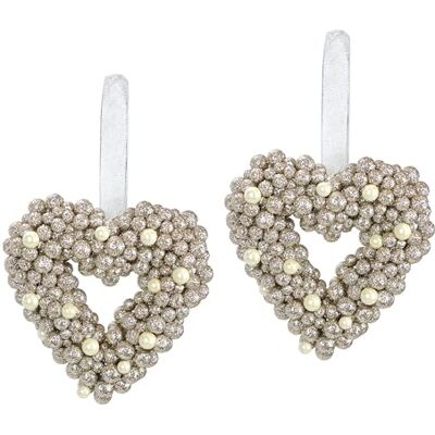 Flair Flower Pärlhjärta att hänga upp 2 stycken 14 cm glänsande dekorativt hjärta juldekoration dörrkrans bröllopsdekoration kransar kransar julkrans dekorativ krans dörrsmycken romantisk dekoration alla hjärtans Flair Flower Pärlhjärta att hänga upp 2 stycken 14 cm glänsande dekorativt hjärta juldekoration dörrkrans bröllopsdekoration kransar kransar julkrans dekorativ krans dörrsmycken romantisk dekoration alla hjärtans