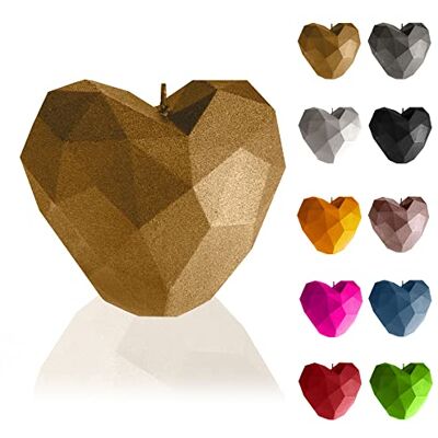 Candellana Ljus hjärta Low Poly Höjd: 8 cm Klassiskt guld Handgjorda i EU Candellana Ljus hjärta Low Poly Höjd: 8 cm Klassiskt guld Handgjorda i EU