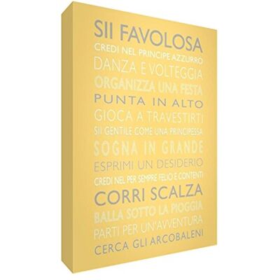 ART GIRLSRULES-A6BLK-06IT Reglas de Una Niña Dekorationsblock, Modern Design Färgrik Typografisk stil, Gul, 15 x 10,5 x 2 cm ART GIRLSRULES-A6BLK-06IT Reglas de Una Niña Dekorationsblock, Modern Design Färgrik Typografisk stil, Gul, 15 x 10,5 x 2 cm