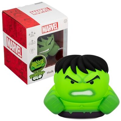 Paladone Marvel Hulk SquishyGlo uppladdningsbar nattlampa i silikon, 14,5 cm, 1–3 timmars timer, 3 ljusstyrkenivåer, officiellt licensierad Paladone Marvel Hulk SquishyGlo uppladdningsbar nattlampa i silikon, 14,5 cm, 1–3 timmars timer, 3 ljusstyrkenivåer, officiellt licensierad