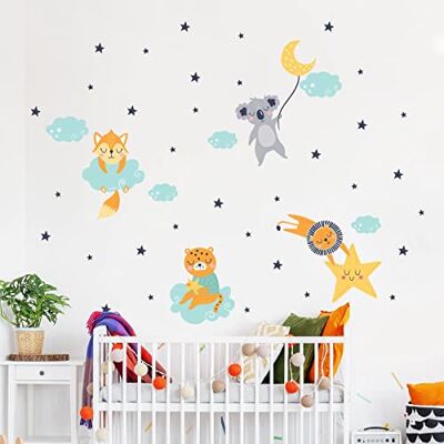 Ambiance Sticker Väggdekaler för barn – väggdekoration för barn – väggklistermärke för barn – månbelyst sovdjur väggklistermärke H60 x B 90 cm Ambiance Sticker Väggdekaler för barn – väggdekoration för barn – väggklistermärke för barn – månbelyst sovdjur väggklistermärke H60 x B 90 cm