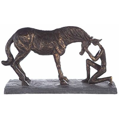 Gilde Brons Skulptur - Häst med Ryttare - Förtroende Förbindelse - Dekorativ Konst Gilde Brons Skulptur - Häst med Ryttare - Förtroende Förbindelse - Dekorativ Konst