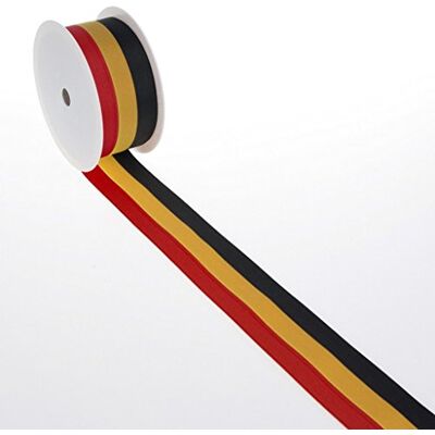 Deko und Band Nationellt band "Belgien" – svart, gul, röd – 25 mm x 25 m – 2436 25 B Deko und Band Nationellt band "Belgien" – svart, gul, röd – 25 mm x 25 m – 2436 25 B