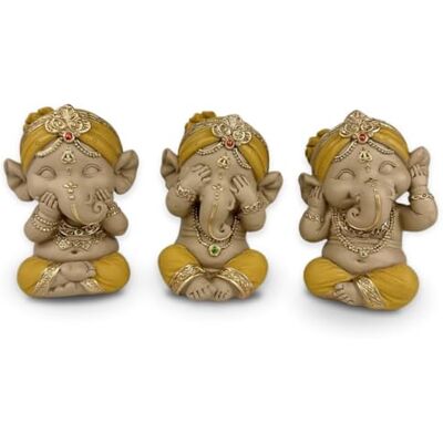Zen Light Zen'Light Trio från Ganesh ikonisk visdom – se ingenting – hör ingenting – säger ingenting – symboliskt ensemble – fredlig och hektisk atmosfär – zendekoration – H 9 cm – gul Zen Light Zen'Light Trio från Ganesh ikonisk visdom – se ingenting – hör ingenting – säger ingenting – symboliskt ensemble – fredlig och hektisk atmosfär – zendekoration – H 9 cm – gul