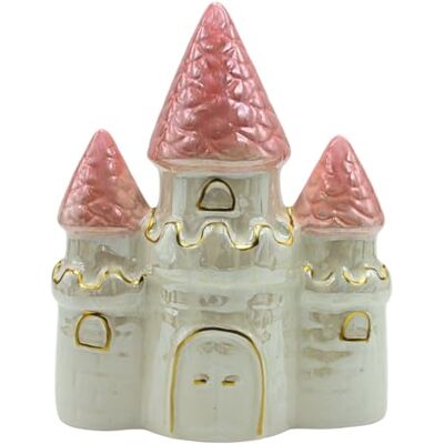 Dekohelden24 Sparfigur, sparburg, prinsessa, sparbössa, barns sparburk, sagolås, spargris som prinsesslås, dekorslott med ekonomifunktion av keramik i vitrosa, L/B/H 15 x 7 x 18 cm. Dekohelden24 Sparfigur, sparburg, prinsessa, sparbössa, barns sparburk, sagolås, spargris som prinsesslås, dekorslott med ekonomifunktion av keramik i vitrosa, L/B/H 15 x 7 x 18 cm.