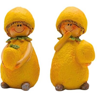 Dekohelden24 2 stycken stora dekorativa figurer, trädgårdsfigurer som citron, fruktfigurer som citron, sommarfigurer, citronfigurer, citronbarn, av keramik i set om 2 i gult, storlek på en figur: L/B/H 6 x 6 x 10 Dekohelden24 2 stycken stora dekorativa figurer, trädgårdsfigurer som citron, fruktfigurer som citron, sommarfigurer, citronfigurer, citronbarn, av keramik i set om 2 i gult, storlek på en figur: L/B/H 6 x 6 x 10