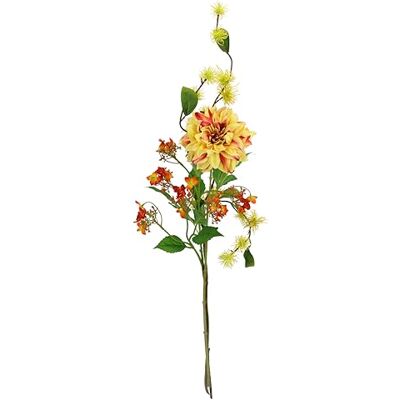 Flair Flower Konstgjorda blommor uppsättning med 3 dahlia-gren blomgren magisk nötsgren sidenblommor stjälk enkel blomma enda stam höstgren höstblommor höstdekoration höstblomma, gul Flair Flower Konstgjorda blommor uppsättning med 3 dahlia-gren blomgren magisk nötsgren sidenblommor stjälk enkel blomma enda stam höstgren höstblommor höstdekoration höstblomma, gul
