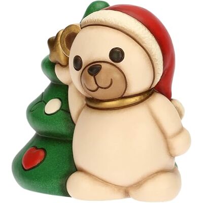 THUN Teddy med julgran i keramik, medium, 12 x 9 cm, höjd 10,5 cm THUN Teddy med julgran i keramik, medium, 12 x 9 cm, höjd 10,5 cm
