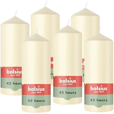 bolsius – slätt blockljus – elfenben – 15 cm – 6 stycken – dekorativa ljus – innehåller naturligt växtvax – utan palmolja bolsius – slätt blockljus – elfenben – 15 cm – 6 stycken – dekorativa ljus – innehåller naturligt växtvax – utan palmolja