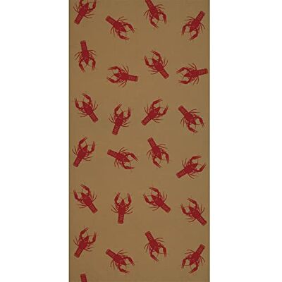 Beistle 61 cm x 127 cm New Orleans tema kräftor tryck kraftpapper bordsrulle, Mardi Gras festtillbehör bordsskydd, brun/röd Beistle 61 cm x 127 cm New Orleans tema kräftor tryck kraftpapper bordsrulle, Mardi Gras festtillbehör bordsskydd, brun/röd