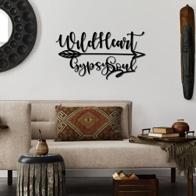 Wallity Snygg svart dekorativ metallväggtillbehör, 60 x 32 cm 100% metall, 1,5 mm tjocklek lätt och modern design för heminredning Wallity Snygg svart dekorativ metallväggtillbehör, 60 x 32 cm 100% metall, 1,5 mm tjocklek lätt och modern design för heminredning