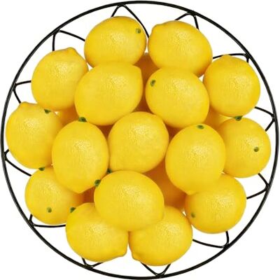Toopify 20 st gula konstgjorda citroner, falska fruktcitroner konstgjorda verklighetstrogna simuleringar citron för hem hus kök fest dekoration Toopify 20 st gula konstgjorda citroner, falska fruktcitroner konstgjorda verklighetstrogna simuleringar citron för hem hus kök fest dekoration