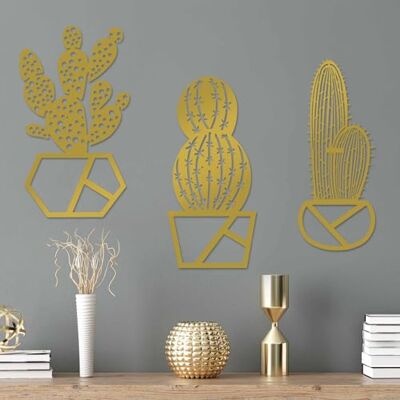 Wallity Elegant väggdekoration i guld (3 stycken), 25 x 45 cm 100% metall, 1,5 mm tjock Enkel vägghängning, perfekt för modern inredning Wallity Elegant väggdekoration i guld (3 stycken), 25 x 45 cm 100% metall, 1,5 mm tjock Enkel vägghängning, perfekt för modern inredning